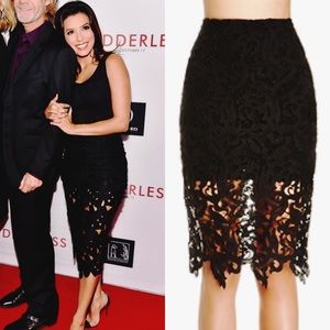 Chic Black Lace Midi Skirt